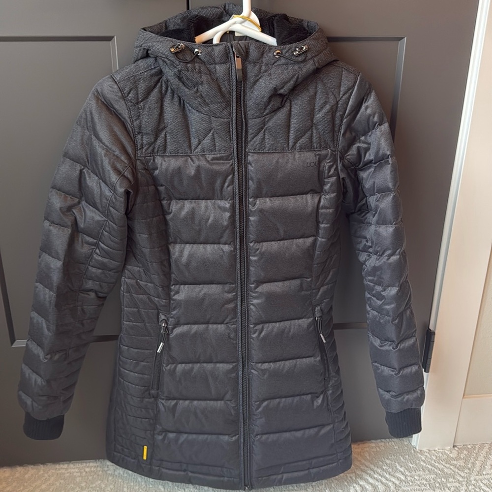 Women’s Lole Faith Down Jacket Black Hooded XS